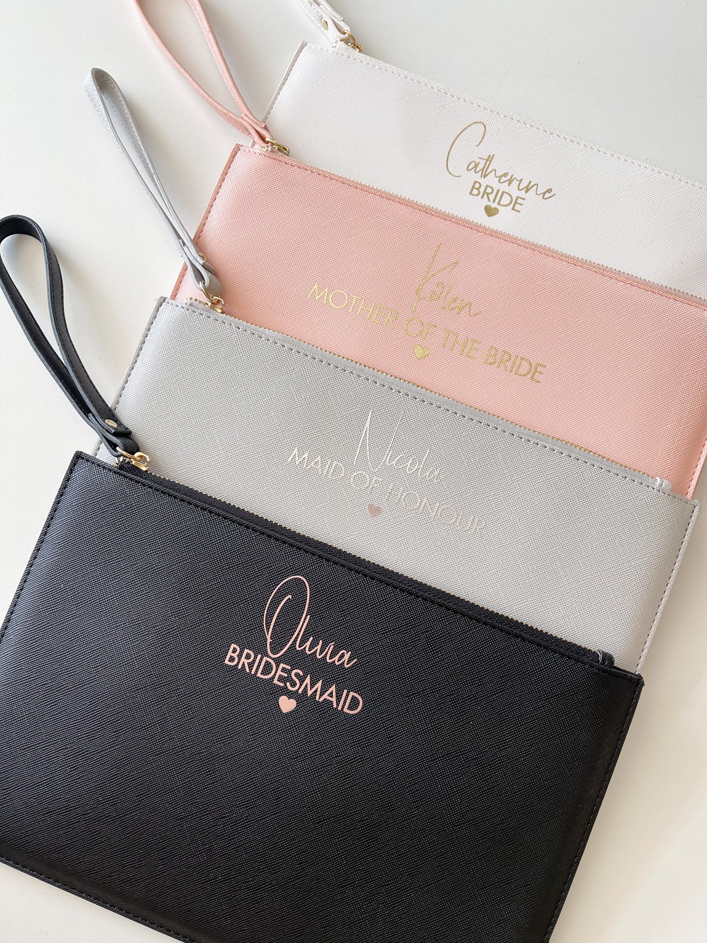 Personalised Luxury Bridal Pouch Bag - “Olivia design”