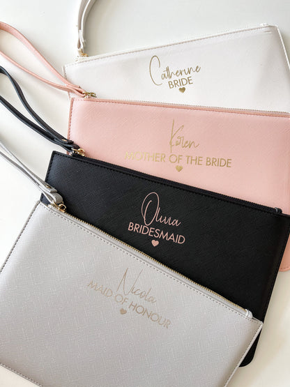 Personalised Luxury Bridal Pouch Bag - “Olivia design”