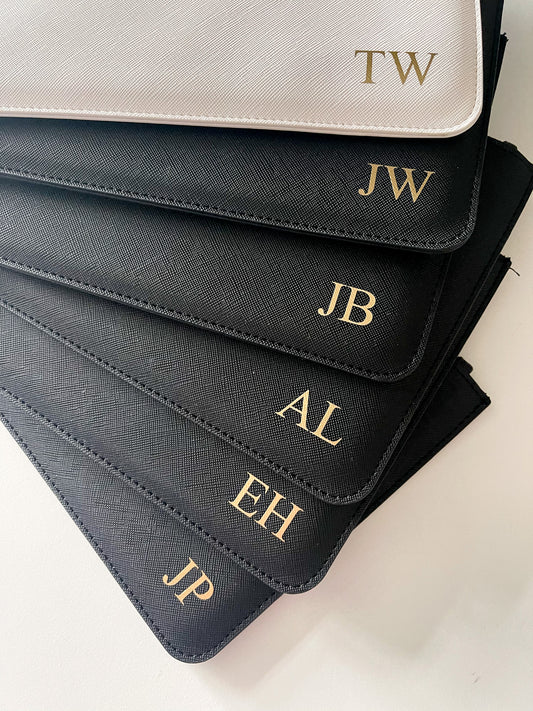 Personalised Luxury Monogrammed Pouch Bag