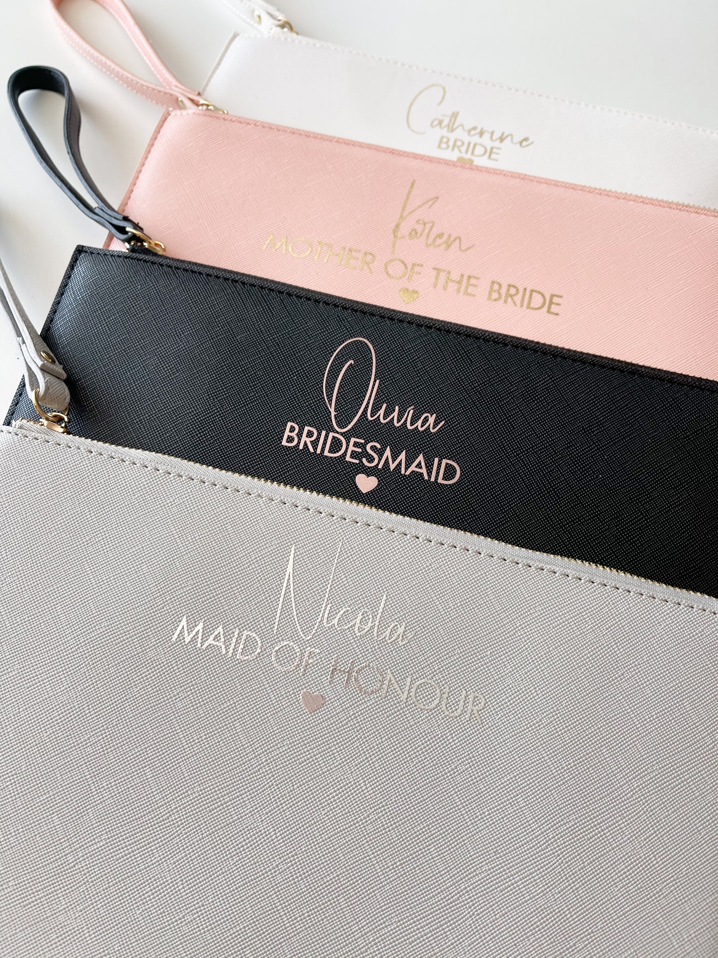 Personalised Luxury Bridal Pouch Bag - “Olivia design”