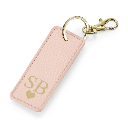 Monogrammed Heart Tag Key Ring