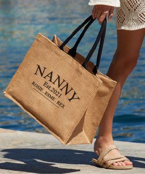 Nanny Contrast Jute Bag