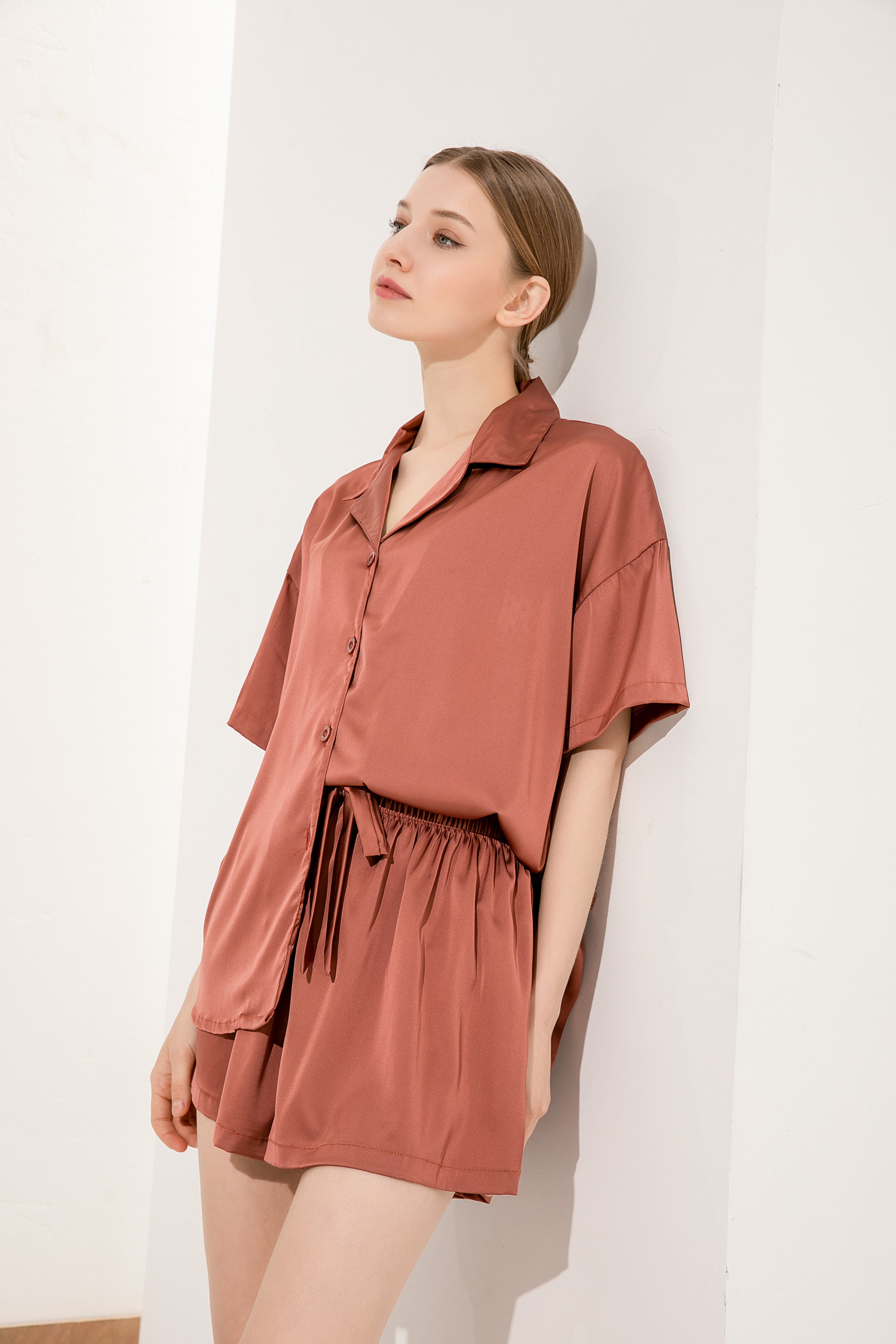 Luxury Satin Relaxed Fit Pyjama Set - Michelle Design