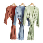 Satin Lace Bridal Party Robe - Sophia Design