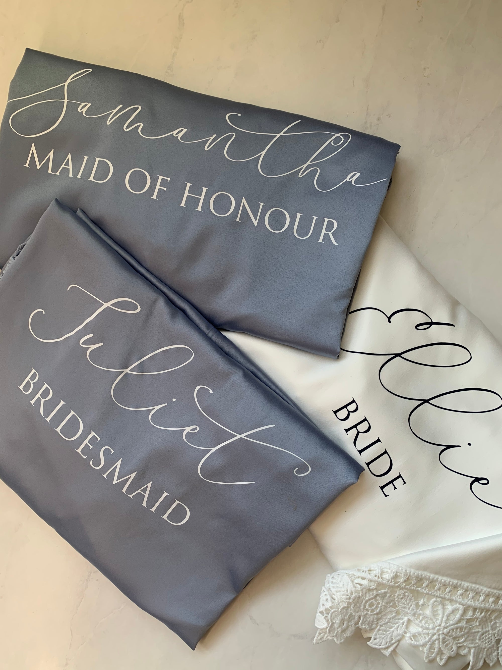 Satin Lace Bridal Party Robe - Lottie Design