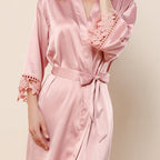 Satin Lace Bridal Party Robe - Script Design