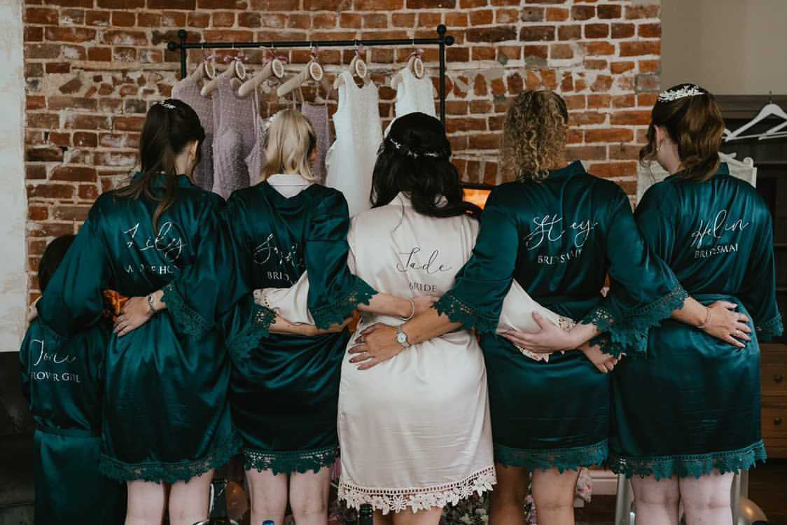 Satin Lace Bridal Party Robe - Lottie Design