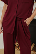 'Sophia' Relaxed Short Sleeved Long Pyjama Set