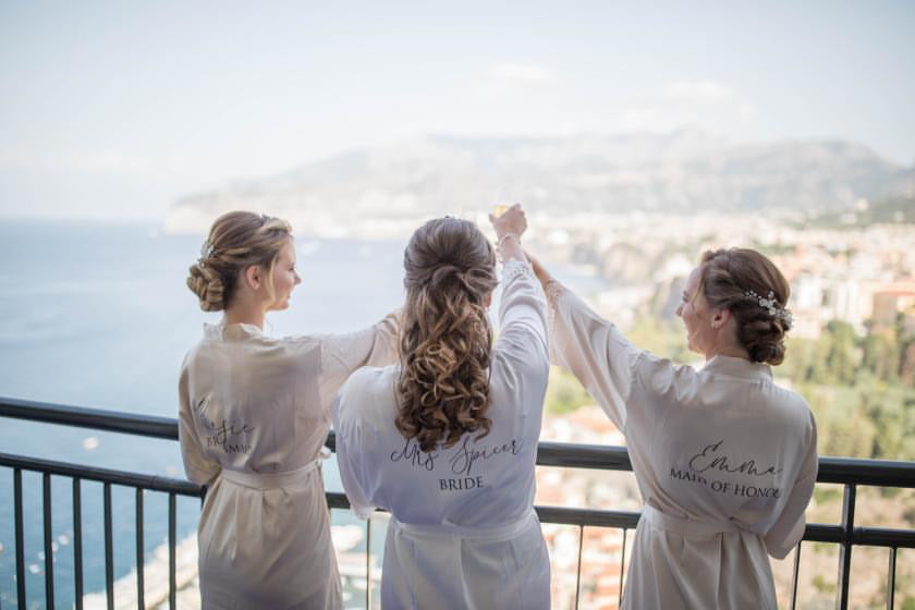 Satin Lace Bridal Party Robe - Lottie Design