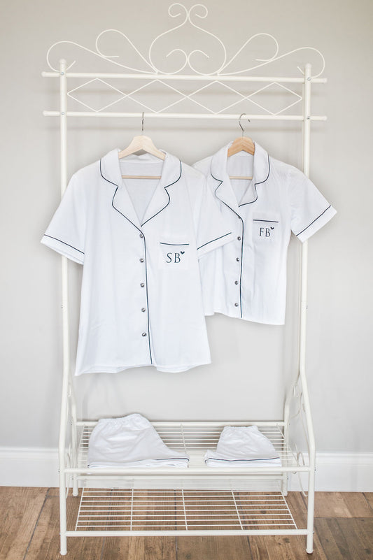 Personalised Monogrammed Heart Cotton Pyjamas