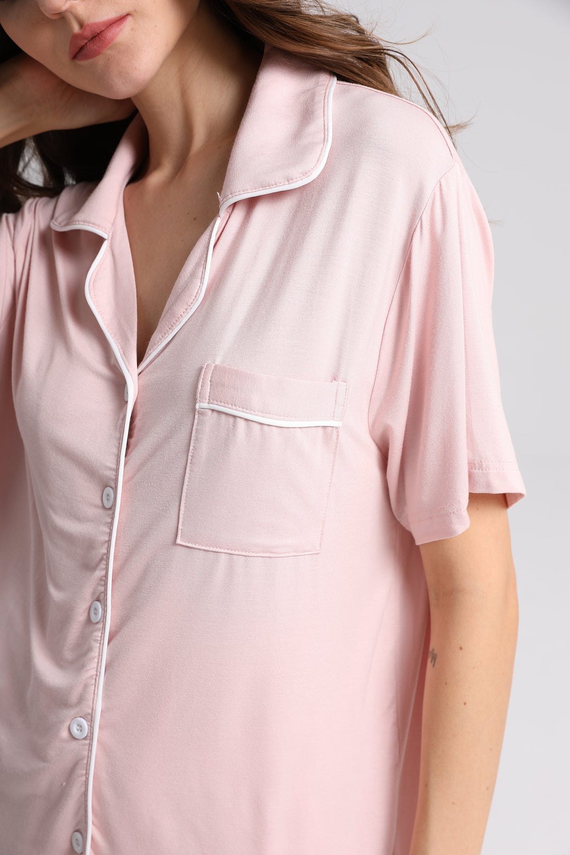 Embroidered Personalised Model Pyjamas - Rose Pink