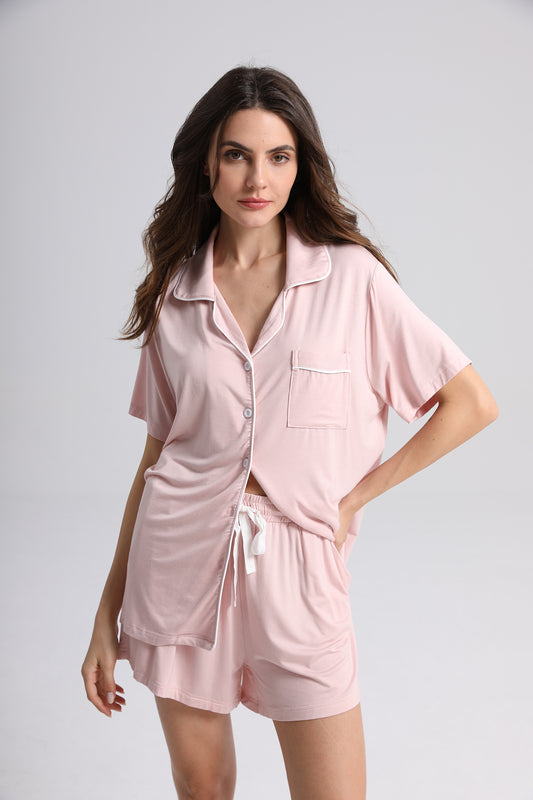 Embroidered Personalised Model Pyjamas - Rose Pink