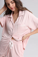 Embroidered Personalised Model Pyjamas - Rose Pink