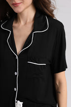 Embroidered Personalised Model Pyjamas - Black