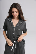 Embroidered Personalised Model Pyjamas - Charcoal