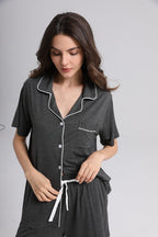 Embroidered Personalised Model Pyjamas - Charcoal