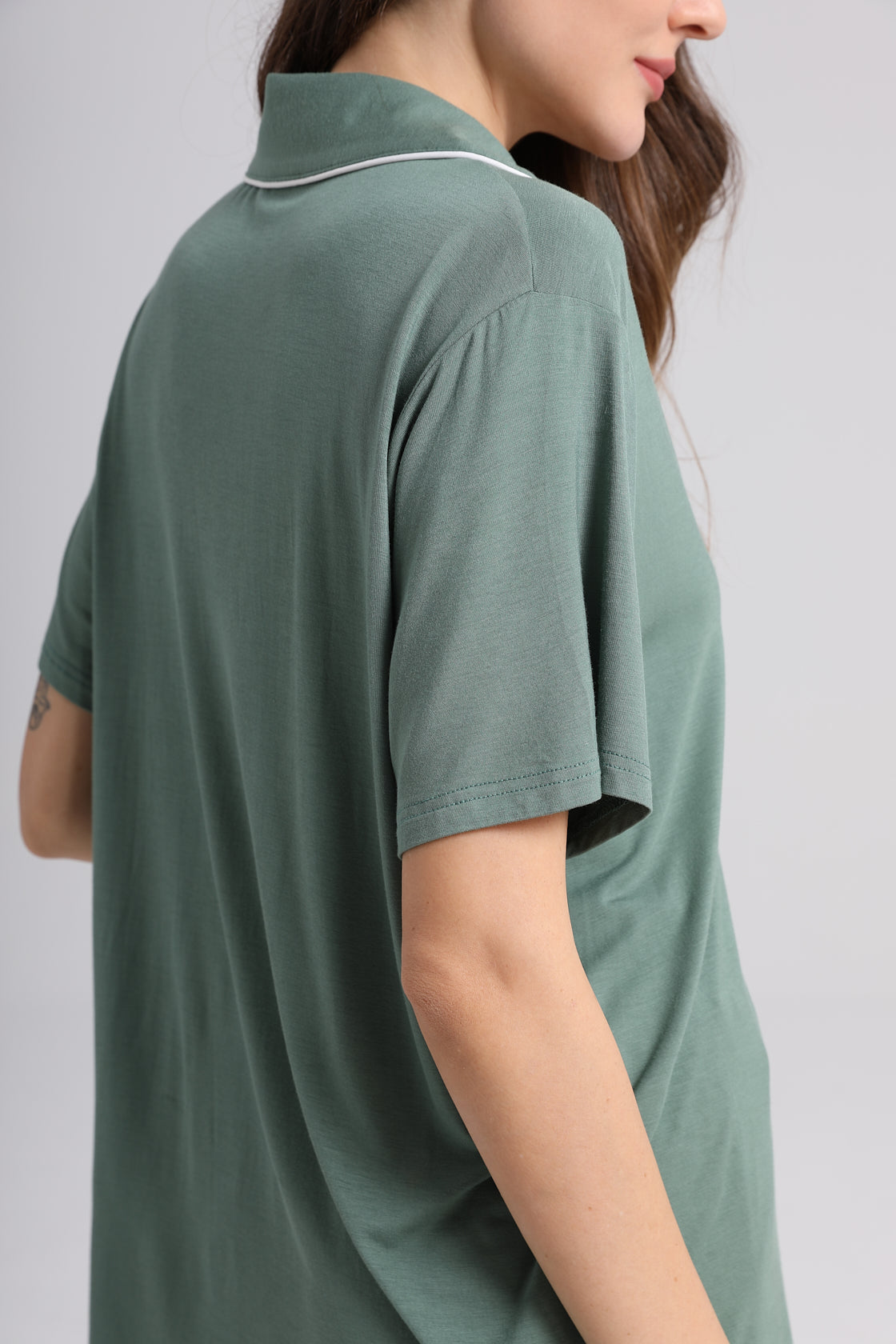 Embroidered Personalised Model Pyjamas - Dark Sage