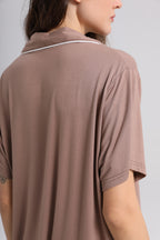 Embroidered Personalised Model Pyjamas - Mocha