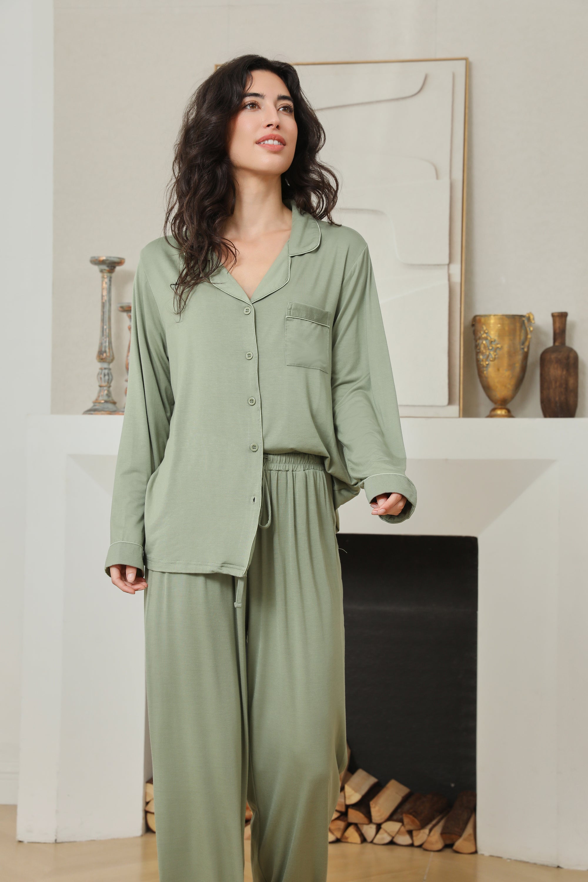 Relax Monogrammed Long Pyjama Set