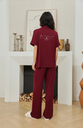 'Sophia' Relaxed Short Sleeved Long Pyjama Set