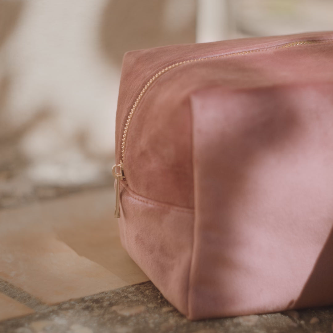 Velvet Monogrammed Make-up Bag